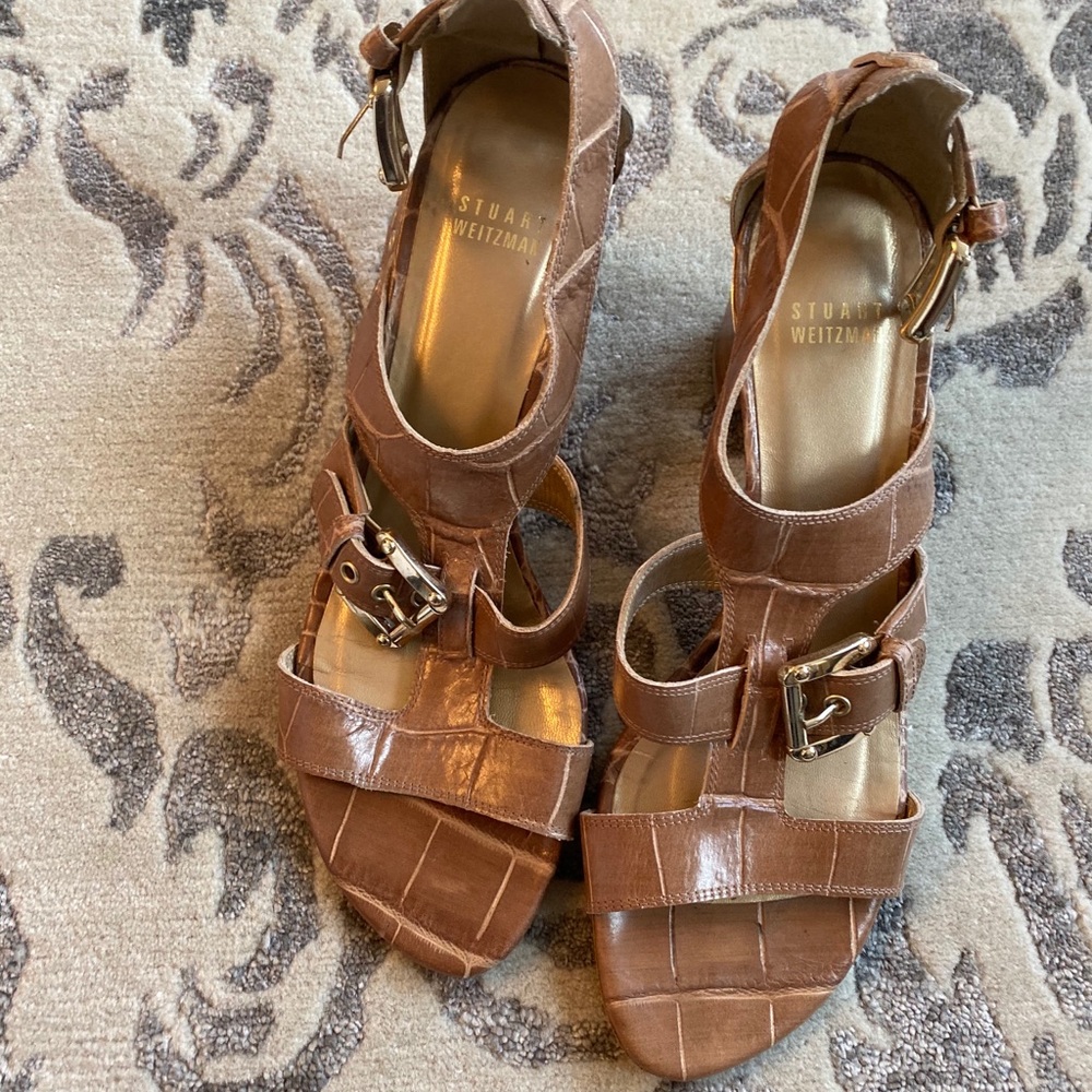 Brown Leather Stuart Weitzman Sandals